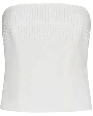 Marella Mllrapace Bead-Embellished Strapless Top - White