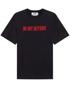 MSGM T-Shirt Mit Slogan-Stickerei - Blau