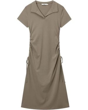 B+ AB Drawstring Detailing Dress - Gray