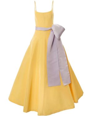 Carolina Herrera Sash-Detail Scoop-Neck Dress - Yellow