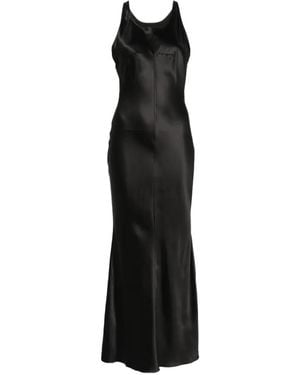 MATIERES FECALES Satin Maxi Dress - Black