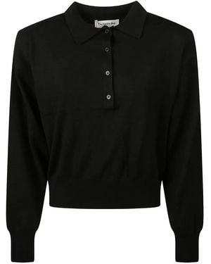 Frankie Shop Croydon Wool Blend Polo Shirt - Black