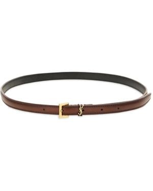 Saint Laurent レザーグローブ ブラウン | Lyst