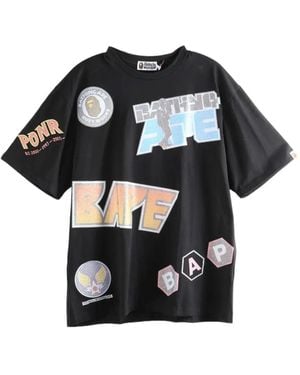 A Bathing Ape Multi-Print Cotton T-Shirt - Black