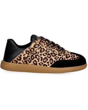 Liu Jo Leopard-Print Lace-Up Sneakers - Black