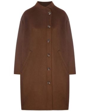 Soeur Beaulieu Button-Up Stand-Collar Coat - Brown