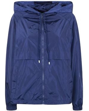 Semicouture Zip-Up Hooded Jacket - Blue
