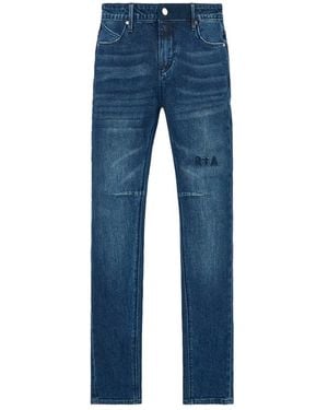 RTA Clayton Logo-Embroidered Jeans - Blue