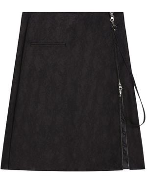 Courreges ジップ Aラインスカート - ブラック
