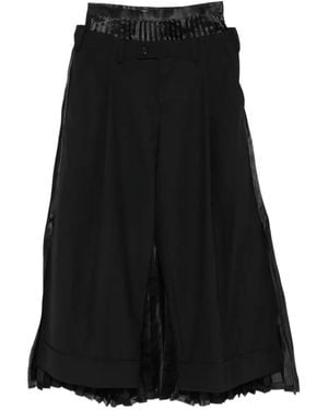 Junya Watanabe Pleated Layered Pants - Black