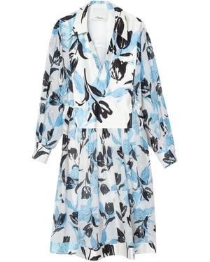 3.1 Phillip Lim Jurk Met Bloemenprint - Blauw