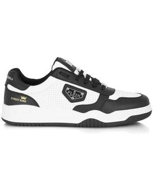 Philipp Plein Street King Perforated-Detail Trainers - White