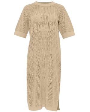 Rethinkit Studios Logo-Detail Midi Dress - Natural