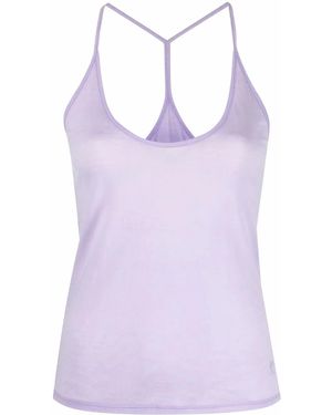 forte_forte Scoop-Neck Spaghetti-Strap Top - Purple