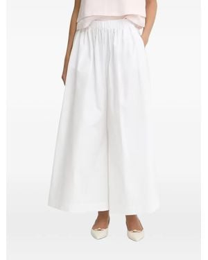 BOSS Elasticated-Waist Palazzo Trousers - White