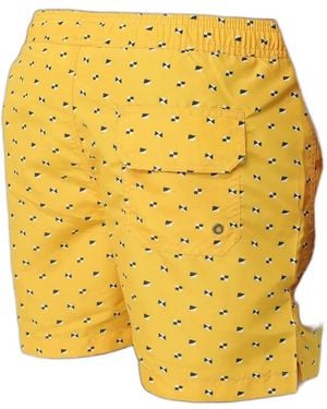 Brooksfield Geometric-Print Drawstring Swim Shorts - Yellow
