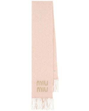 Miu Miu Wool And Mohair Scarf - White