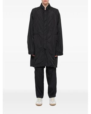 Juun.J Slogan-Print Drawstring-Waist Parka - Black