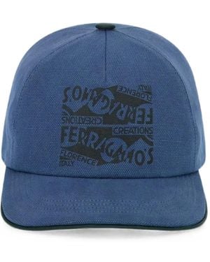 Ferragamo Cappello Da Baseball Con Logo - Blu
