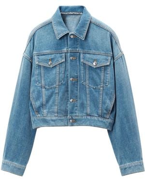 Alexander Wang クロップド デニムジャケット - ブルー