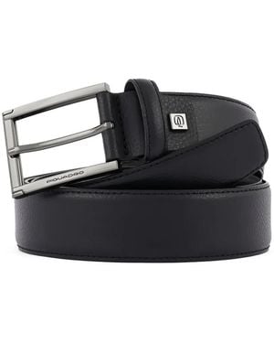 Piquadro Prong-buckle Leather Belt - Black