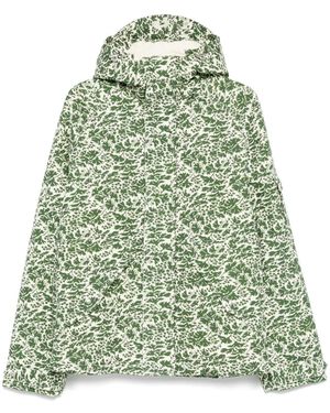 Fursac Floral-Print Puffer Jacket - Green