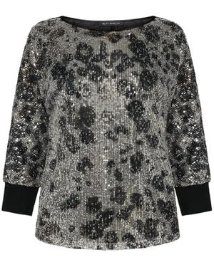 Betty Barclay Sequin Animal-Print Blouse - Grey