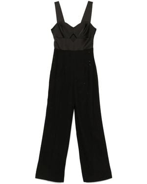 Twinset Sequin-Pinstripe Jumpsuit - Black