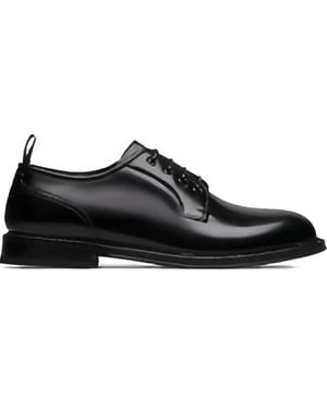 Fabi Leather Lace-Up Shoes - Black