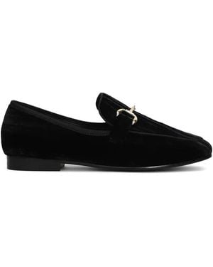 Bibi Lou Ashe Horsebit-Detail Velvet Loafers - Black
