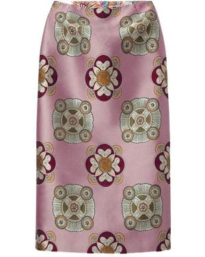 La DoubleJ Bleistiftrock Mit Blumen-Print - Grau