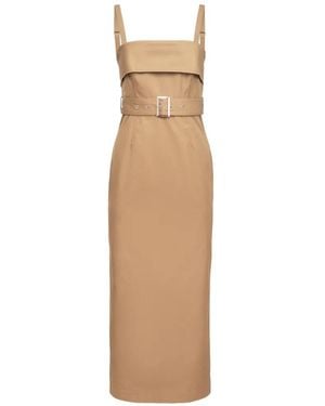 Toccin Theodora Belted Midi Dress - White