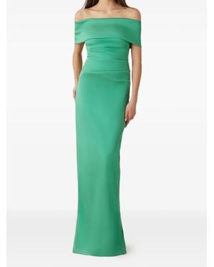Teri Jon Off-Shoulder Maxi Dress - Green