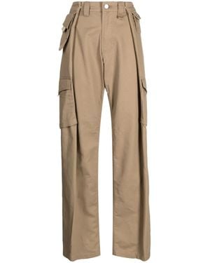 Goen.J Wide-Leg Cotton Cargo Pants - Natural