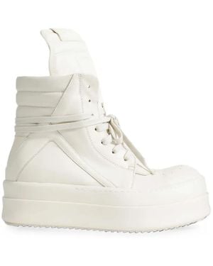Rick Owens Mega Bumper Geobasket Zip-Up Sneakers - White