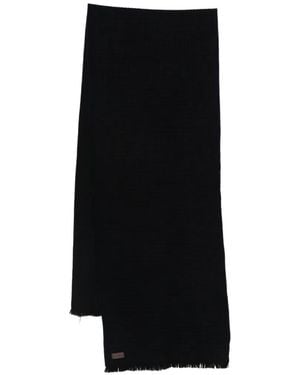Canali Fringed Scarf - Black