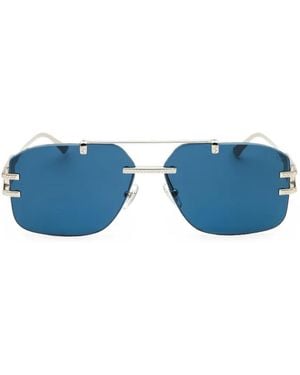 Versace Rectangular-Frame Sunglasses - Blue