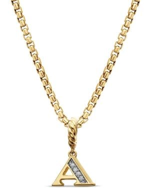David Yurman 18Kt Pavé Initial Pendant - Metallic