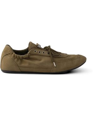 Prada Collapse Canvas Trainers - Green