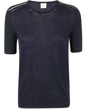 Paul Smith T-Shirt En Maille À Manches Courtes - Bleu