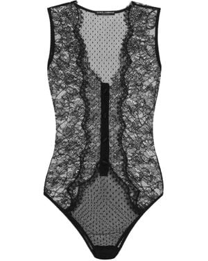 Dolce & Gabbana Body con panel de encaje - Gris