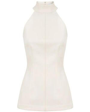 Veronica Beard Johanne Halter-Neck Top - White