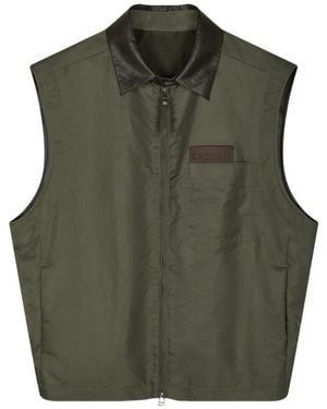 CROQUIS Zip-Up Pocket-Detail Vest - Green