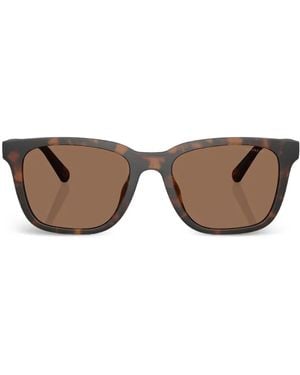 COACH C Hardware Textured Square-Frame Sunglasses - Brown