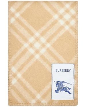 Burberry Check Wool Scarf - Natural