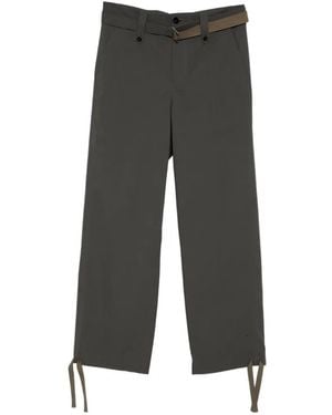 Sacai Pantalones con cinturón - Gris