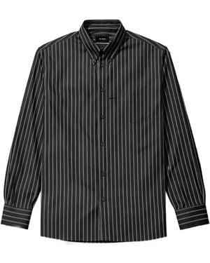 Willy Chavarria Chemise Veterano À Poche Rayée - Black