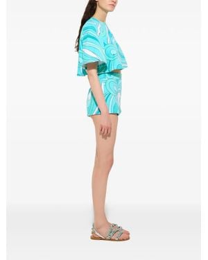 PUCCI Camiseta corta con estampado Marmo - Azul