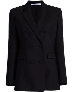 Another Tomorrow Double-Breasted Merino Wool Blazer - Black