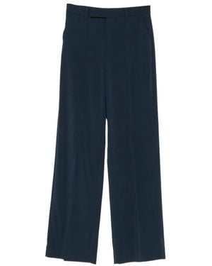 Patrizia Pepe Logo-Plaque Straight-Leg Trousers - Blue